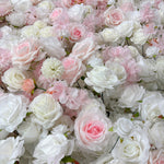 Aliflowers Elegant White and Pink Rose Flower Wall Backdrop for Wedding and Event Decoration - Ali Flowers