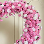 Aliflowers Heart-Shaped Pink Rose Floral Fabric Wedding Party Background Decoration ALFAH015 - Ali Flowers