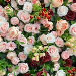 Aliflowers 5D Elegant Red & Blush Pink Flower Wall Wedding Ceremony Backdrop - Ali Flowers