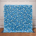 Aliflowers 3D Blue Contrasting Colors floral Wall Backdrop ALFWL042 - Ali Flowers