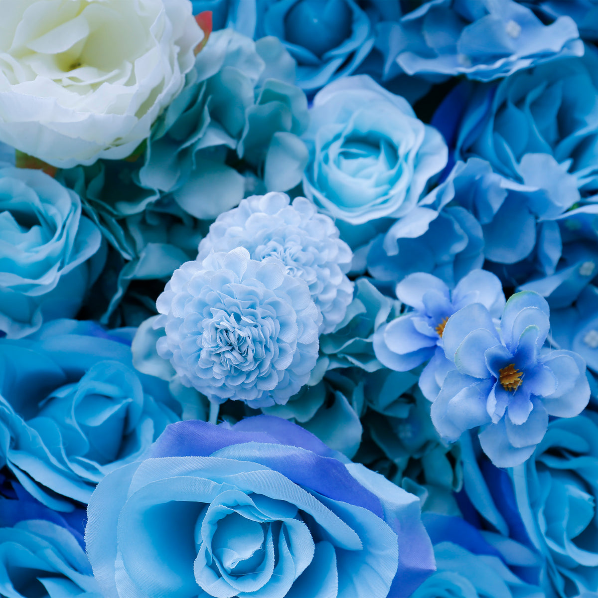 Aliflowers 3D Blue Contrasting Colors floral Wall Backdrop ALFWL042 - Ali Flowers