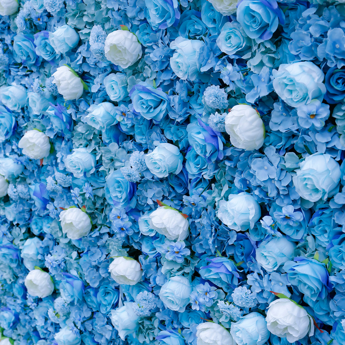 Aliflowers 3D Blue Contrasting Colors floral Wall Backdrop ALFWL042 - Ali Flowers