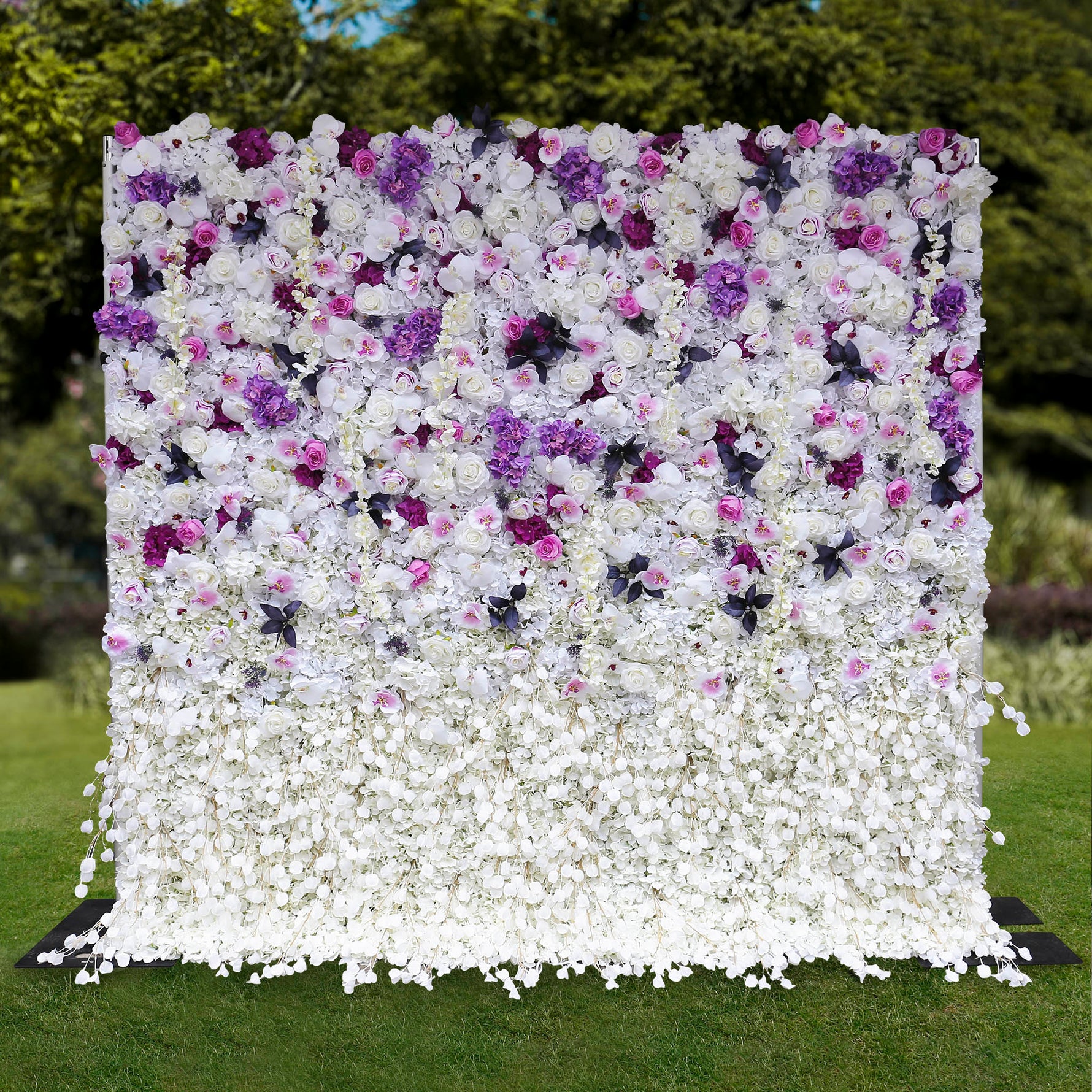 Aliflowers 3D Gradient Purple Hydrangea Flower Wall Decoration for Party ALFWL084 - Ali Flowers