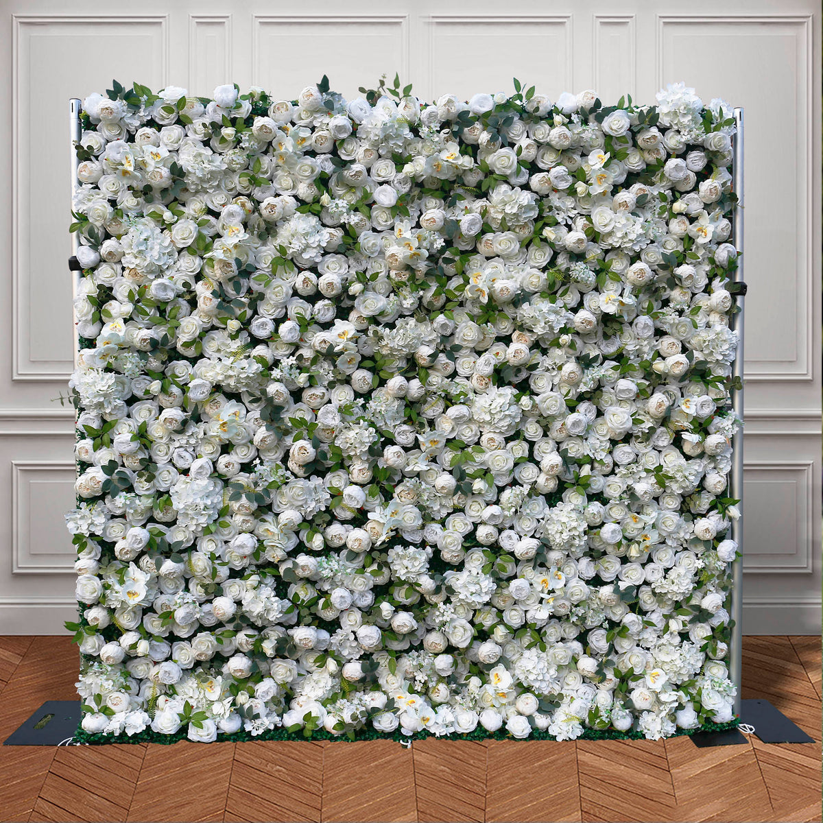 White Peony with Leaves Artificial flower for Wedding 3D Flower Wall ALFWL033 - Ali Flowers