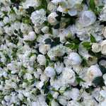 White Peony with Leaves Artificial flower for Wedding 3D Flower Wall ALFWL033 - Ali Flowers