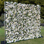 White Peony with Leaves Artificial flower for Wedding 3D Flower Wall ALFWL033 - Ali Flowers