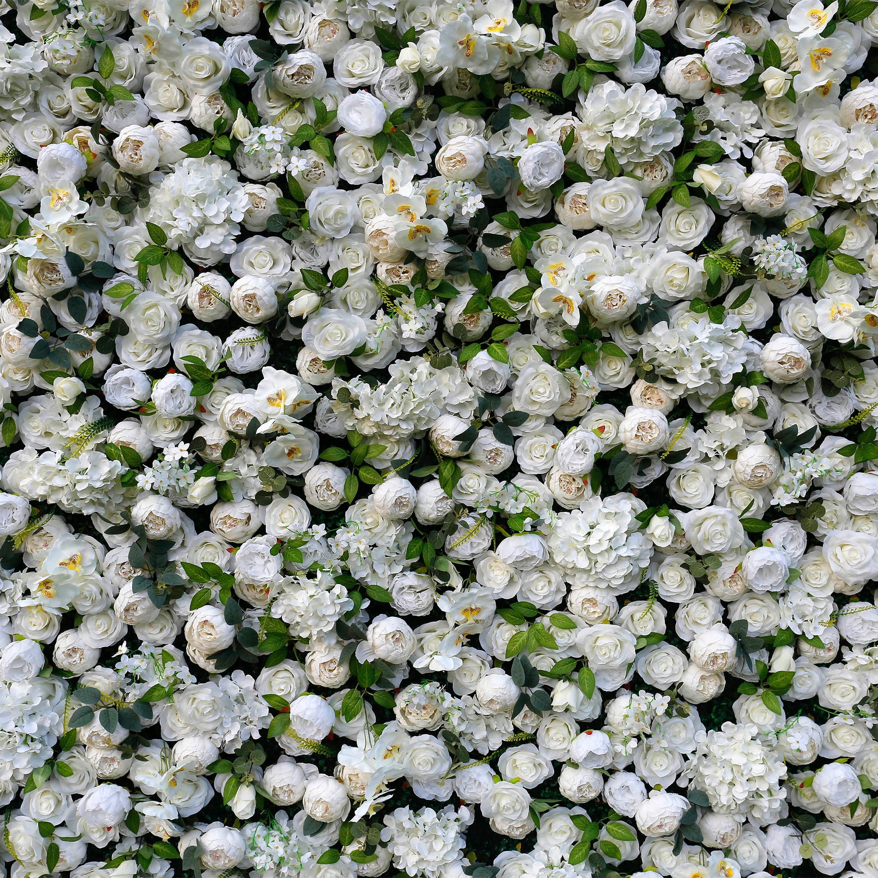 White Peony with Leaves Artificial flower for Wedding 3D Flower Wall ALFWL033 - Ali Flowers