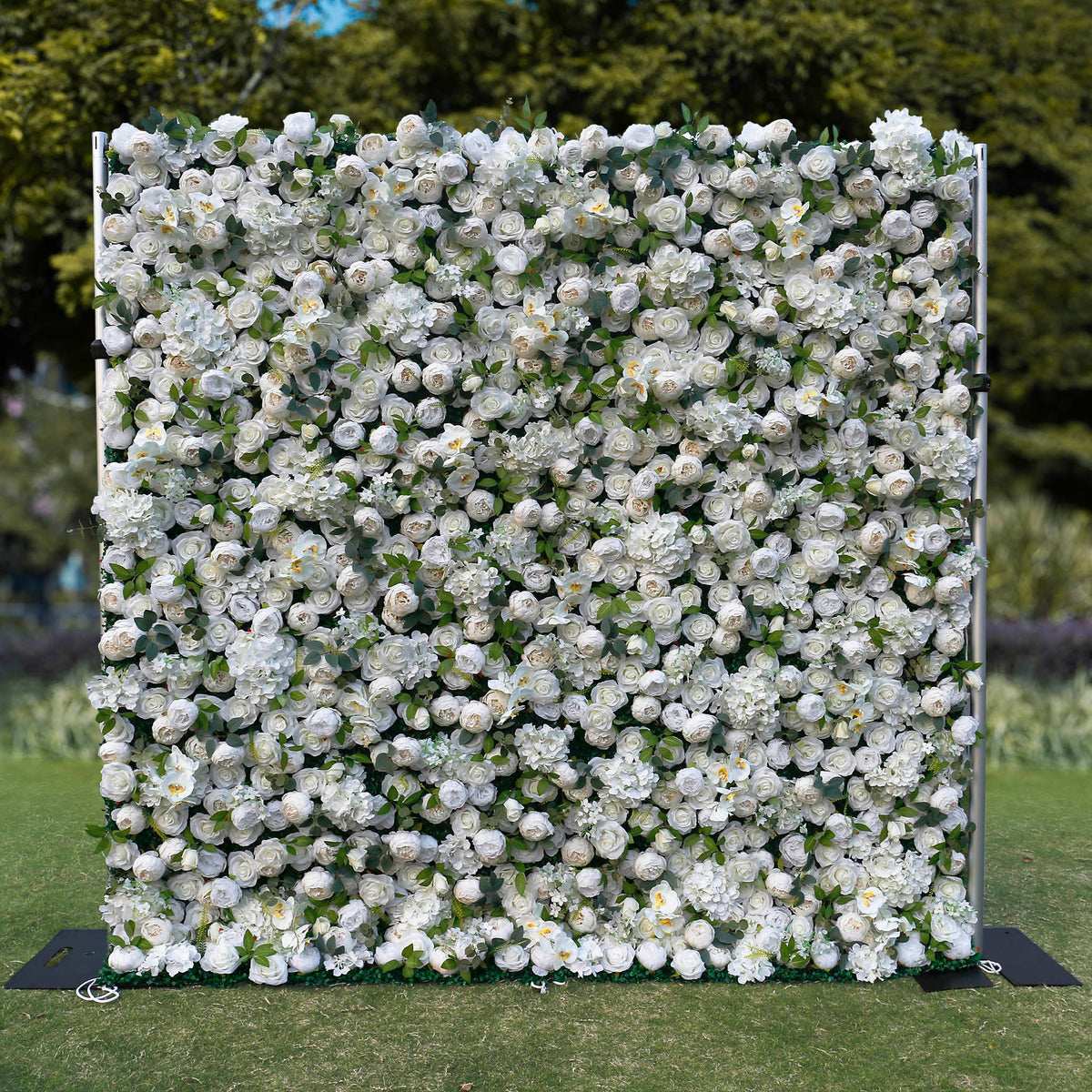 White Peony with Leaves Artificial flower for Wedding 3D Flower Wall ALFWL033 - Ali Flowers