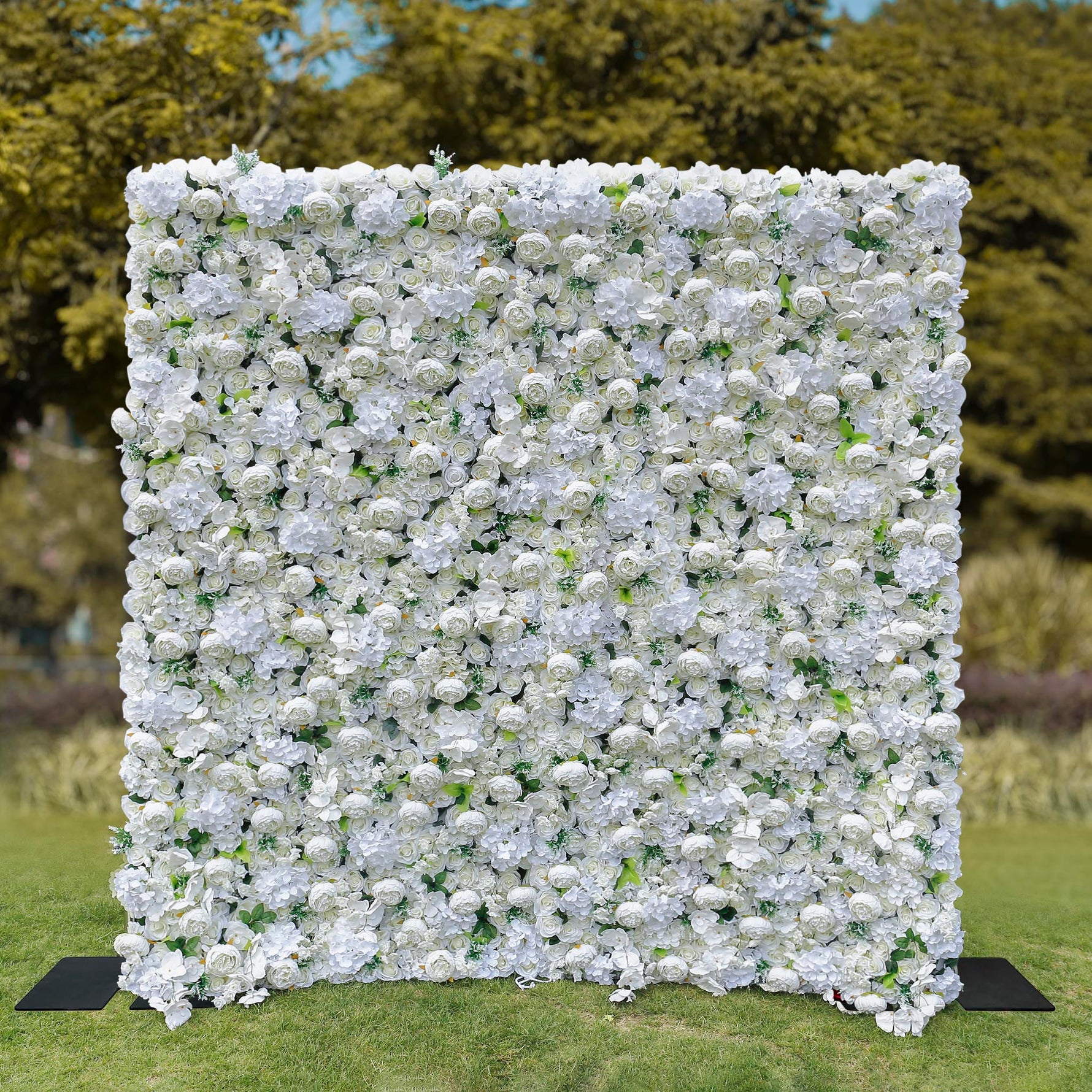 Aliflowers 5D Cream Peony Synthetic Flower Wall Outdoor Events ALFWL052 - Ali Flowers