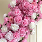 Aliflowers Heart-Shaped Pink Rose Floral Fabric Wedding Party Background Decoration ALFAH015 - Ali Flowers