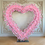 Aliflowers Blush Series Pink Rose With Baby's breath Wedding Decorations Heart Arch ALFAH002 - Ali Flowers