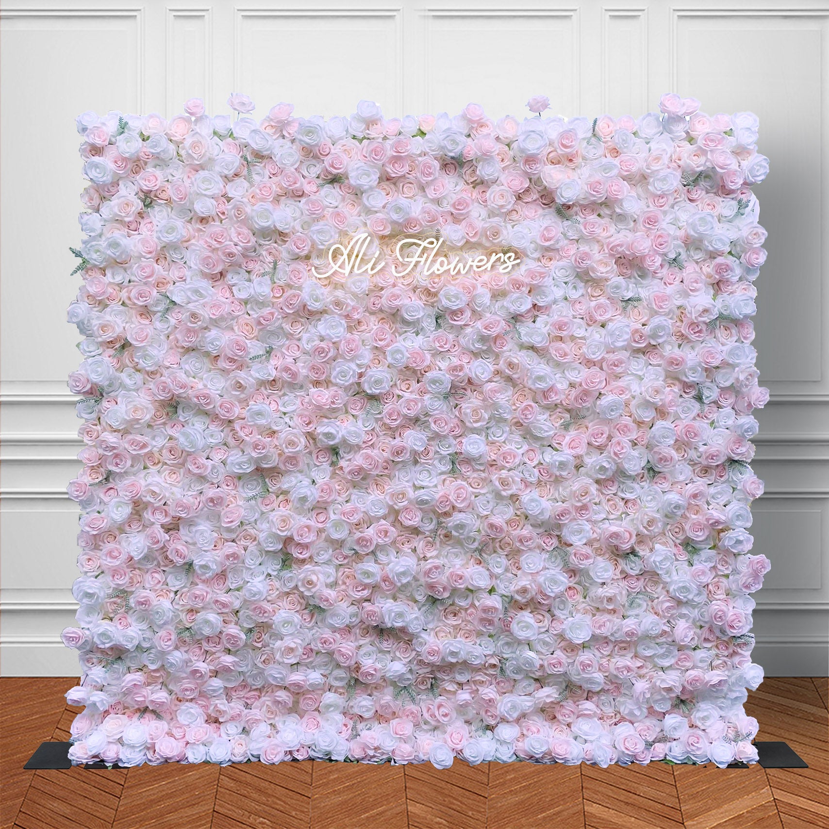 Ali Flowers 3d Baby Pink Flower Wall Rolling Up Curtain Floral Backdrop for Wedding Party Decor ALFWL001 - Ali Flowers