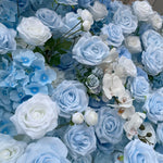 Aliflowers 3D Blue Rose & White Orchid Flower Wall for Wedding Decor ALFWL187