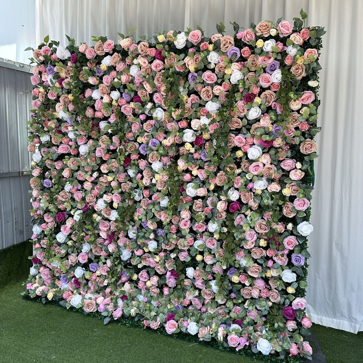 Aliflowers 3D Green Colorful Rose Roller Blind Party Wedding Backdrop Decoration ALFWL193
