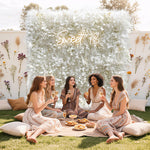 Ali Flowers 3d Misty White Flower Wall Decorative Faux Flower Background for Wedding Party Decration ALFWL003 - Ali Flowers