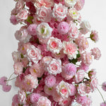 Aliflowers 3D Pink Rose Horns Arch – Wedding Ceremony Floral Backdrop for Indoor & Outdoor Events