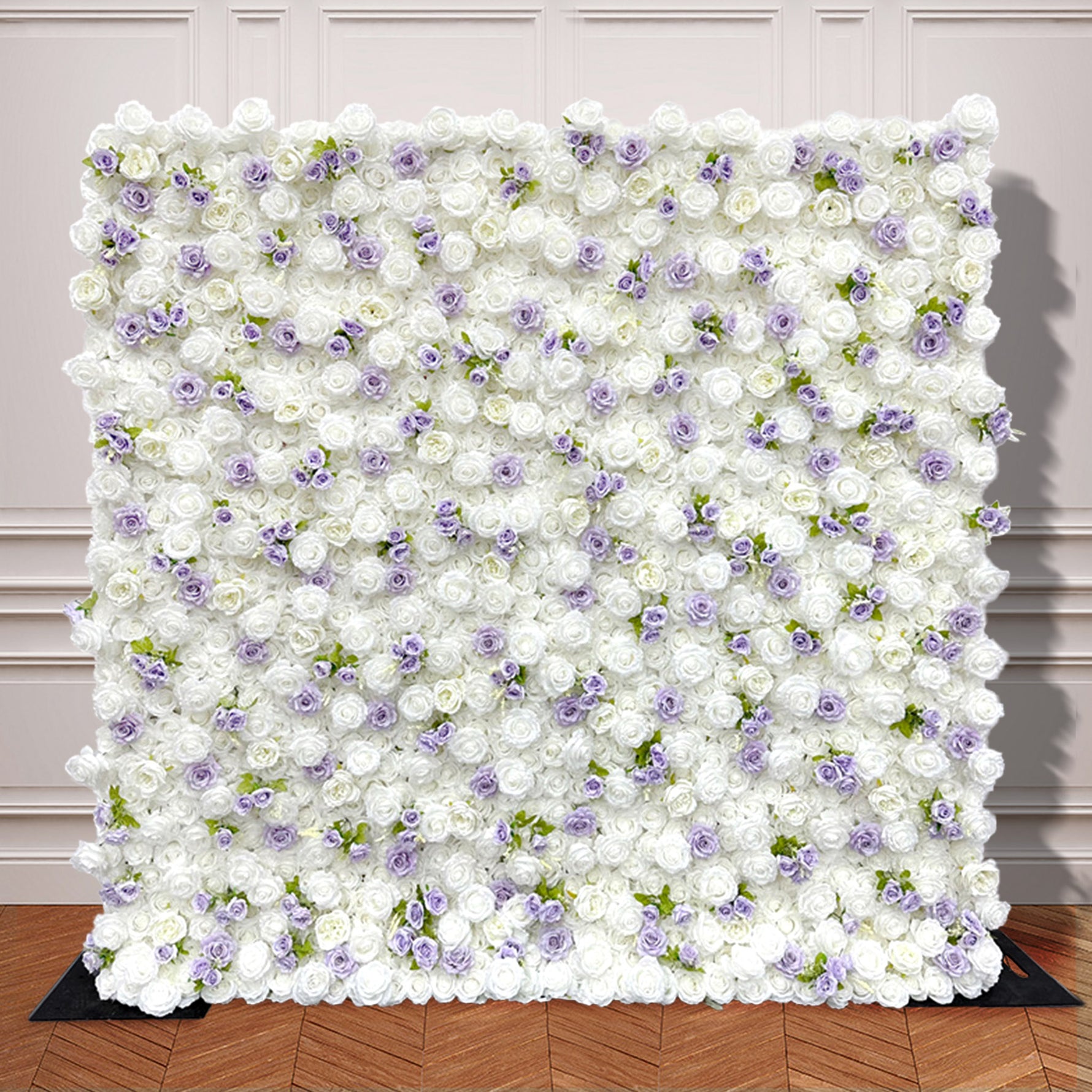 3D Purple and White Fabric Roller Curtain Floral Background