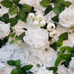 Aliflowers 3D White Rose with Hydrangea Wall Backdrop ALFWL043 - Ali Flowers