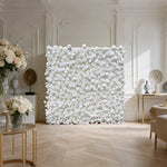 Aliflowers 5D White Rose & Hydrangea Rolling Curtain Flower Wall Backdrop ALFWL130 - Ali Flowers