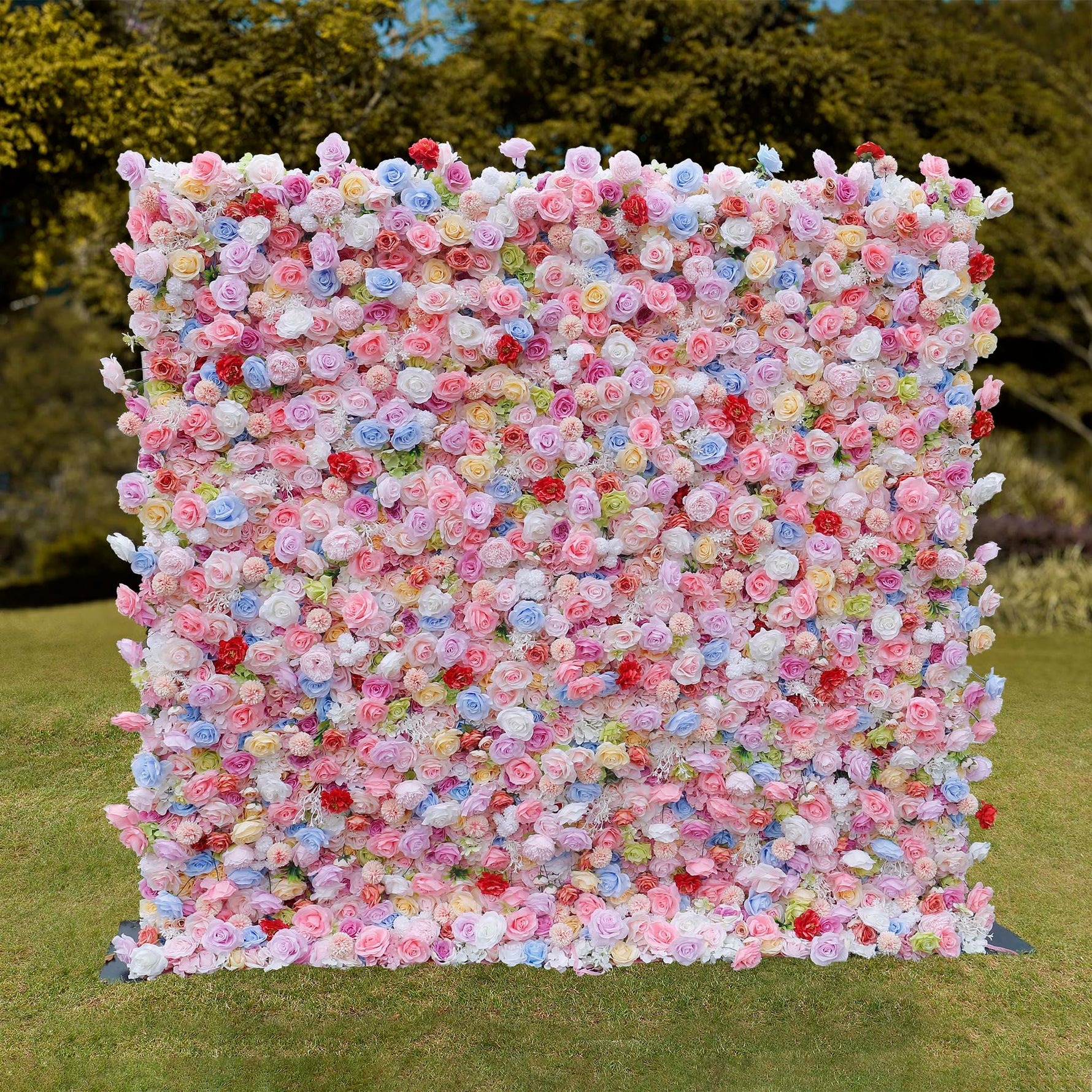 Aliflowers Colorful Rose Artificial Flower Wedding Decorations Wall ALFWL092 - Ali Flowers