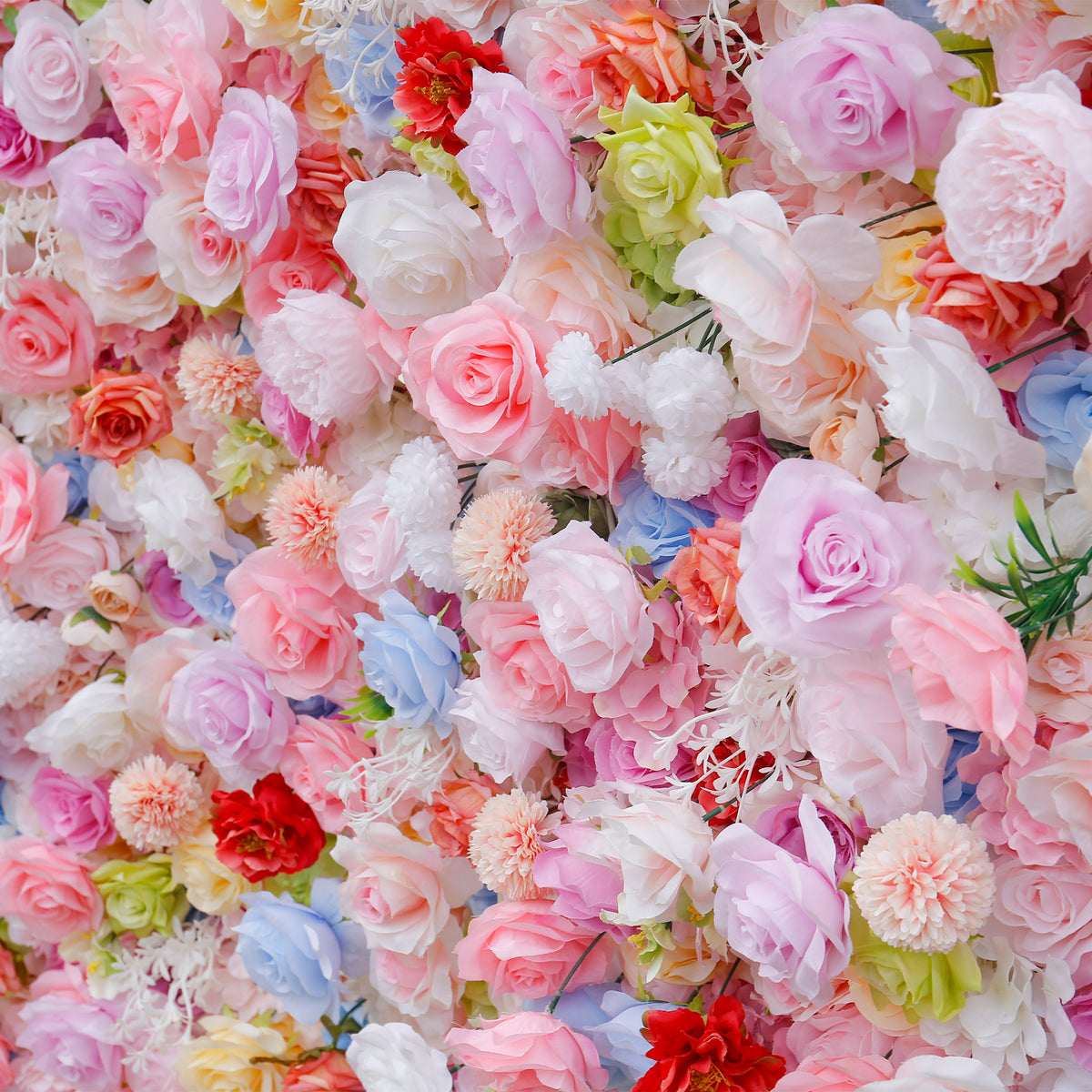 Aliflowers Colorful Rose Artificial Flower Wedding Decorations Wall ALFWL092 - Ali Flowers