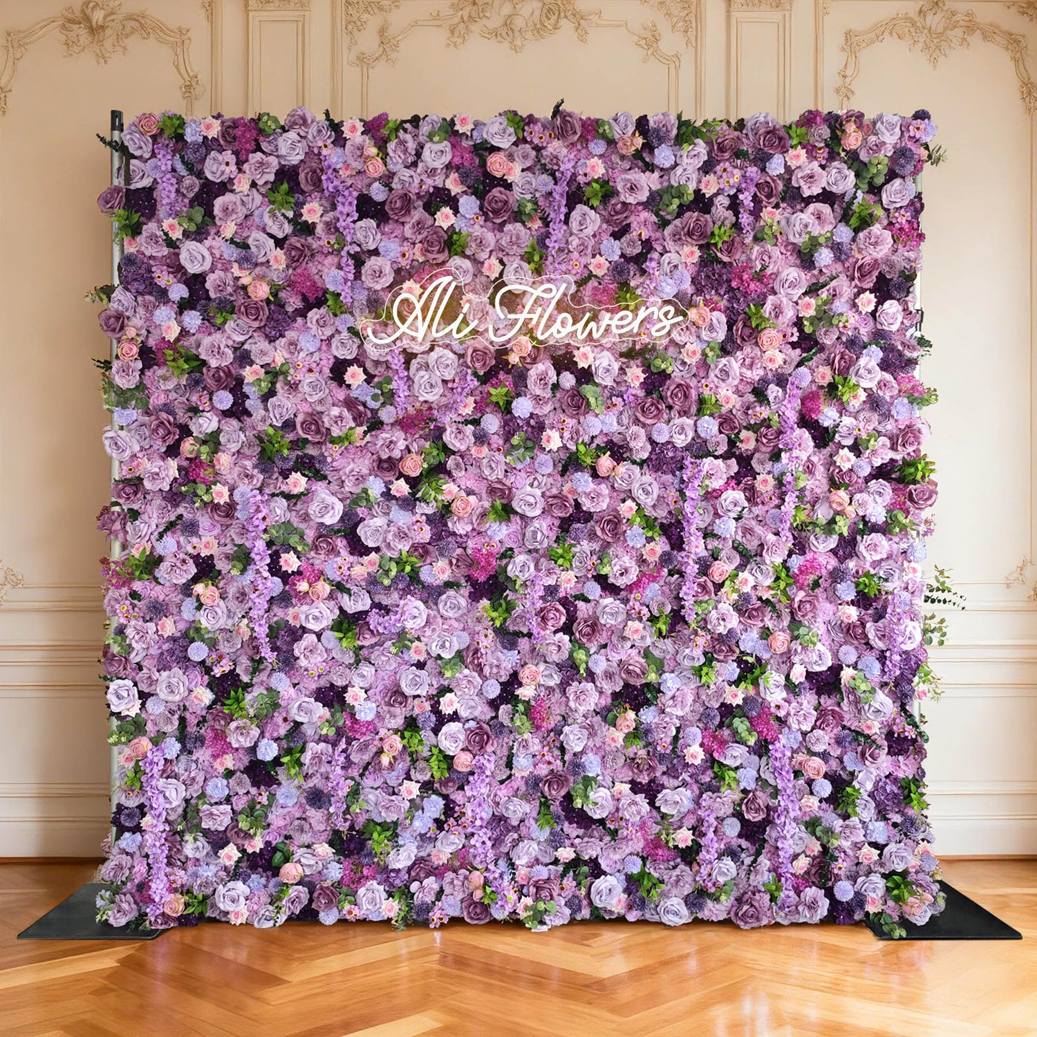 Aliflowers 5D Dark Purple Hydrangea Rose Flower Wall Wedding Backdrop ALFWL082 - Ali Flowers