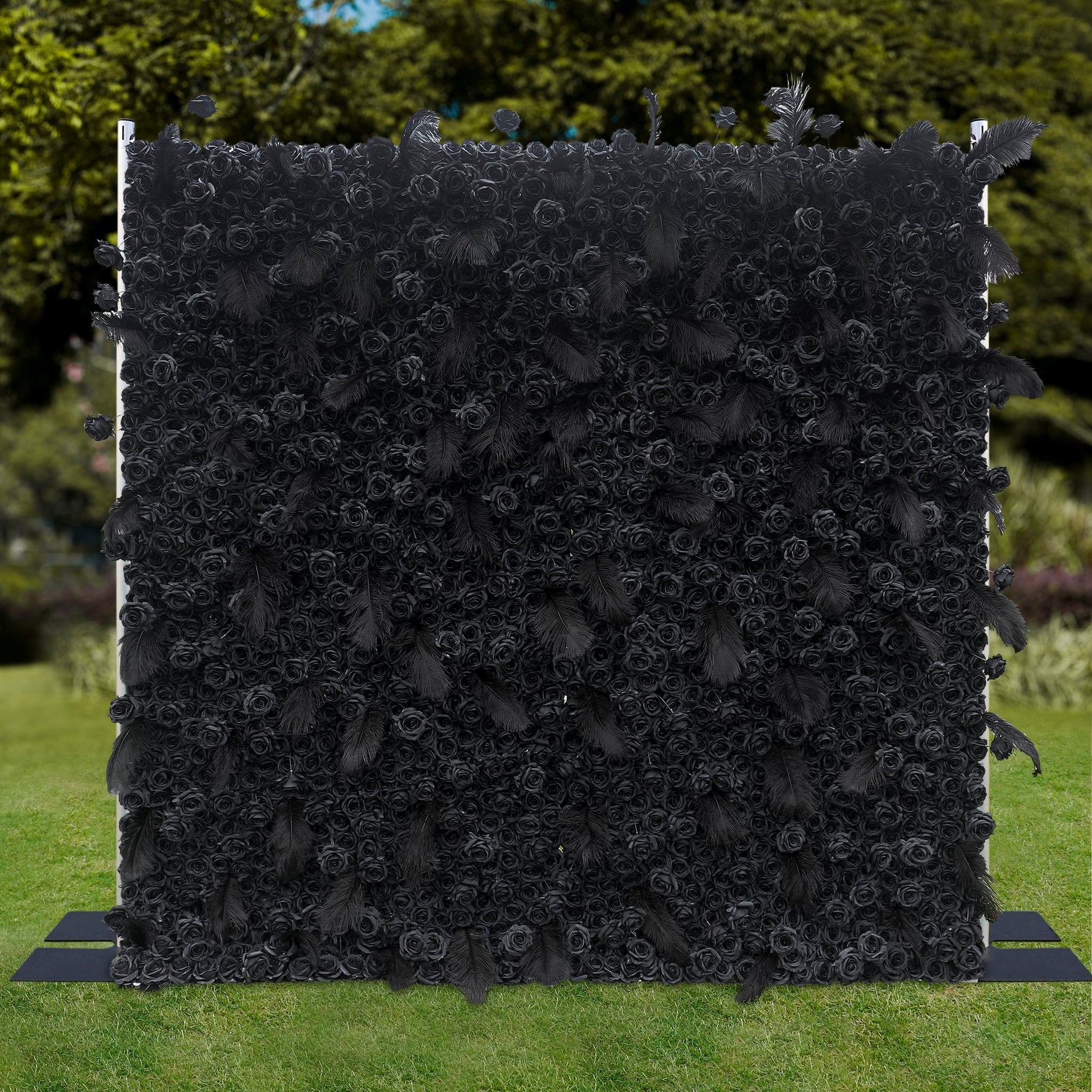 Aliflowers 5D Dark Black Rose Wall Floral Arrangement Artificial Flower Wall ALFWL090 - Ali Flowers
