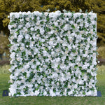 Aliflowers 5D White Rose with Hanging Green Plants Wedding Backdrop Floral Wall Decoration ALFWL097 - Ali Flowers