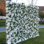 Aliflowers 5D White Rose with Hanging Green Plants Wedding Backdrop Floral Wall Decoration ALFWL097 - Ali Flowers