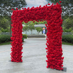 Aliflowers 5D Red Rose Fabric Floral Arch Backdrop for Wedding & Party Decoration GM009