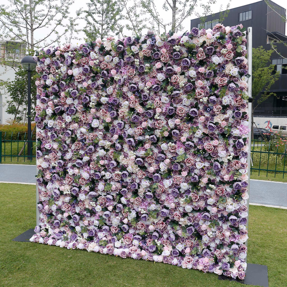 Aliflowers 5D Dirty Purple Peony with Rose Floral Wall Backdrop ALFWL101 - Ali Flowers