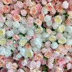 Aliflowers Gradient Rose Artificial Flower Wall Backdrop – Pink White Purple Mix for Wedding & Party Decor