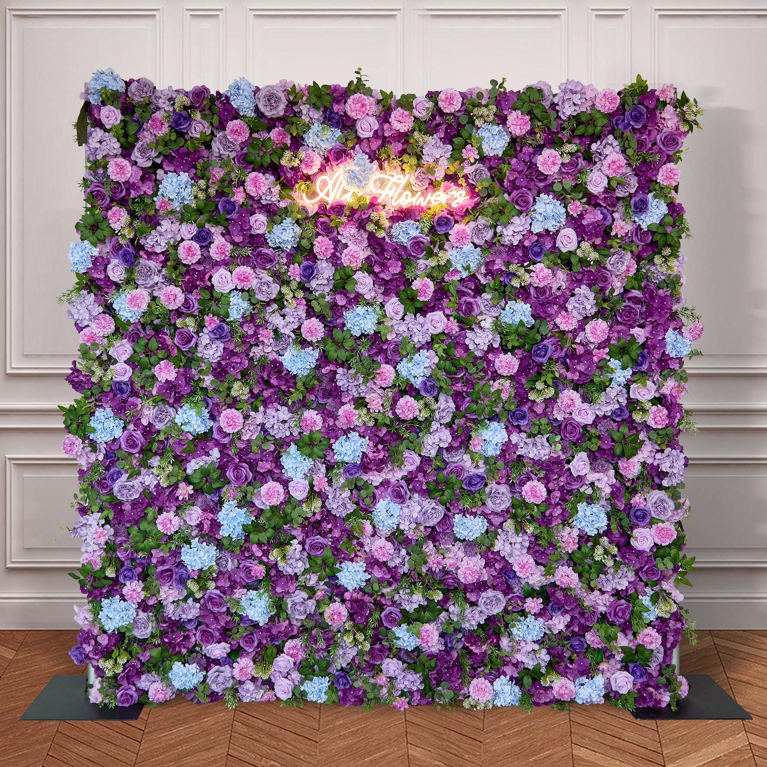 Aliflowers 5D Purple Rose Flower Wall Wedding Party Flower Decoration Background ALFWL157