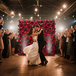 Aliflowers 5D Burgundy Mixed with Red Rose with Leaves Flower Wall for Wedding ALFWL030 - Ali Flowers