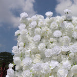 Aliflowers 5D White Rose & Hydrangea Rolling Curtain Flower Wall Backdrop ALFWL130 - Ali Flowers