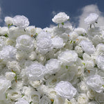 Aliflowers 5D White Rose & Hydrangea Rolling Curtain Flower Wall Backdrop ALFWL130 - Ali Flowers