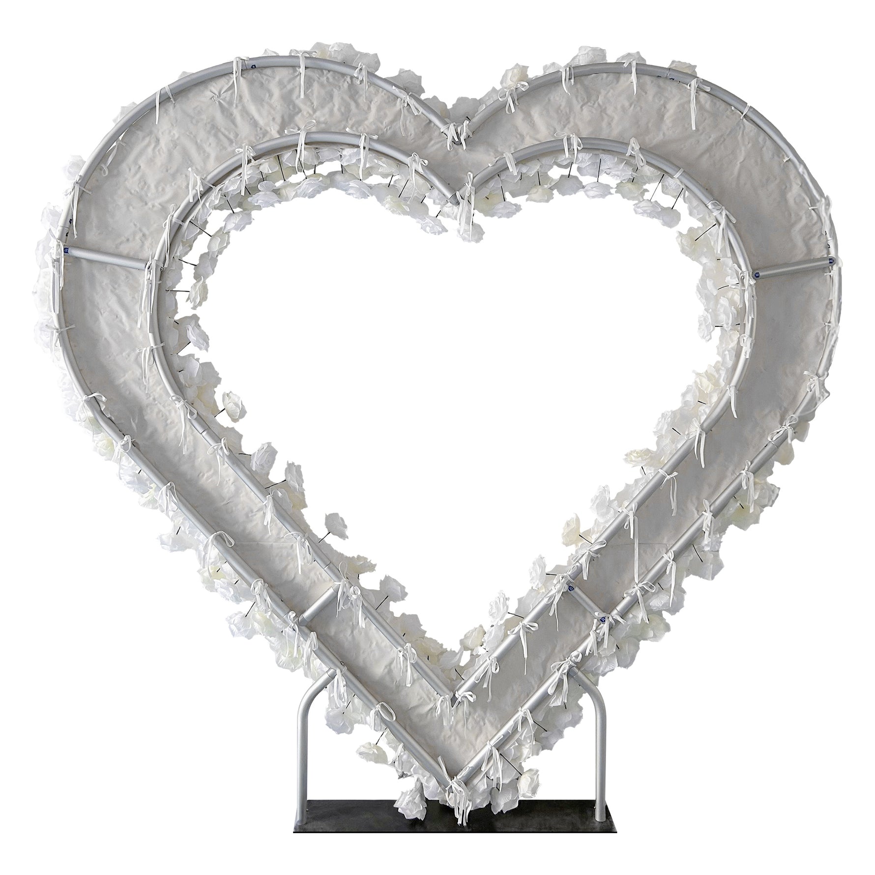 Aliflowers 5D White Rose Heart-Shaped Flower Arch Background Proposal Wedding Decoration ALFAH014
