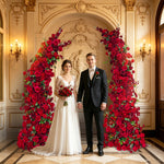 Aliflowers Red Rose Wedding Event Background Decoration Horn Arch Frame Props - Ali Flowers
