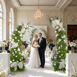 Aliflowers White Hydrangea Green Plant Flower Decoration Wedding Background Horn Arch - Ali Flowers