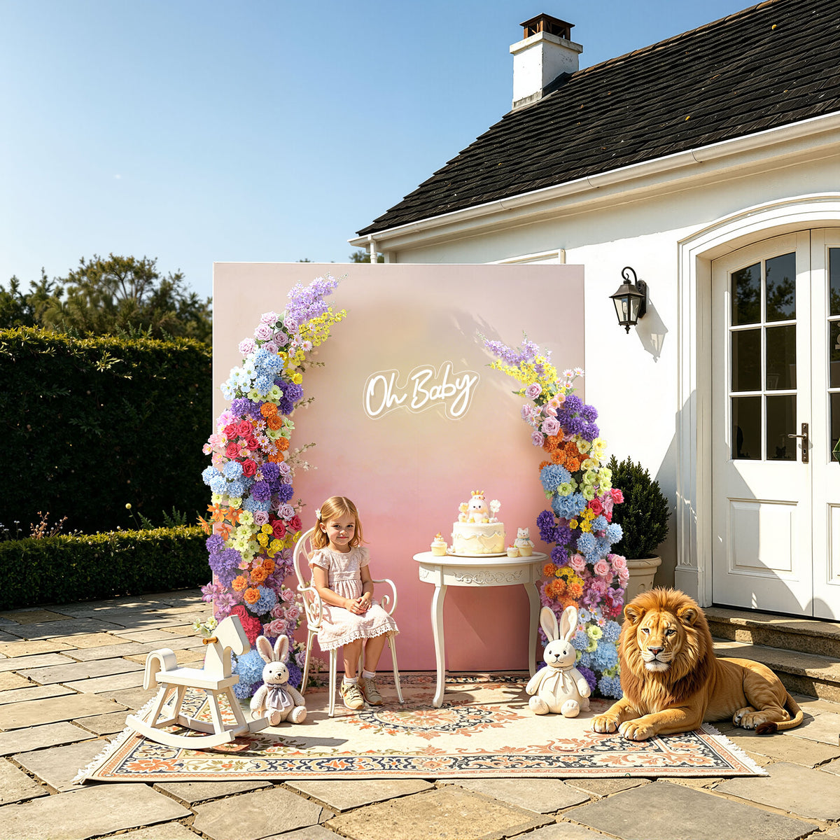 Aliflowers Candy Flowers Artificial Flower Horn Arch Backdrop ALFAC020 - Ali Flowers