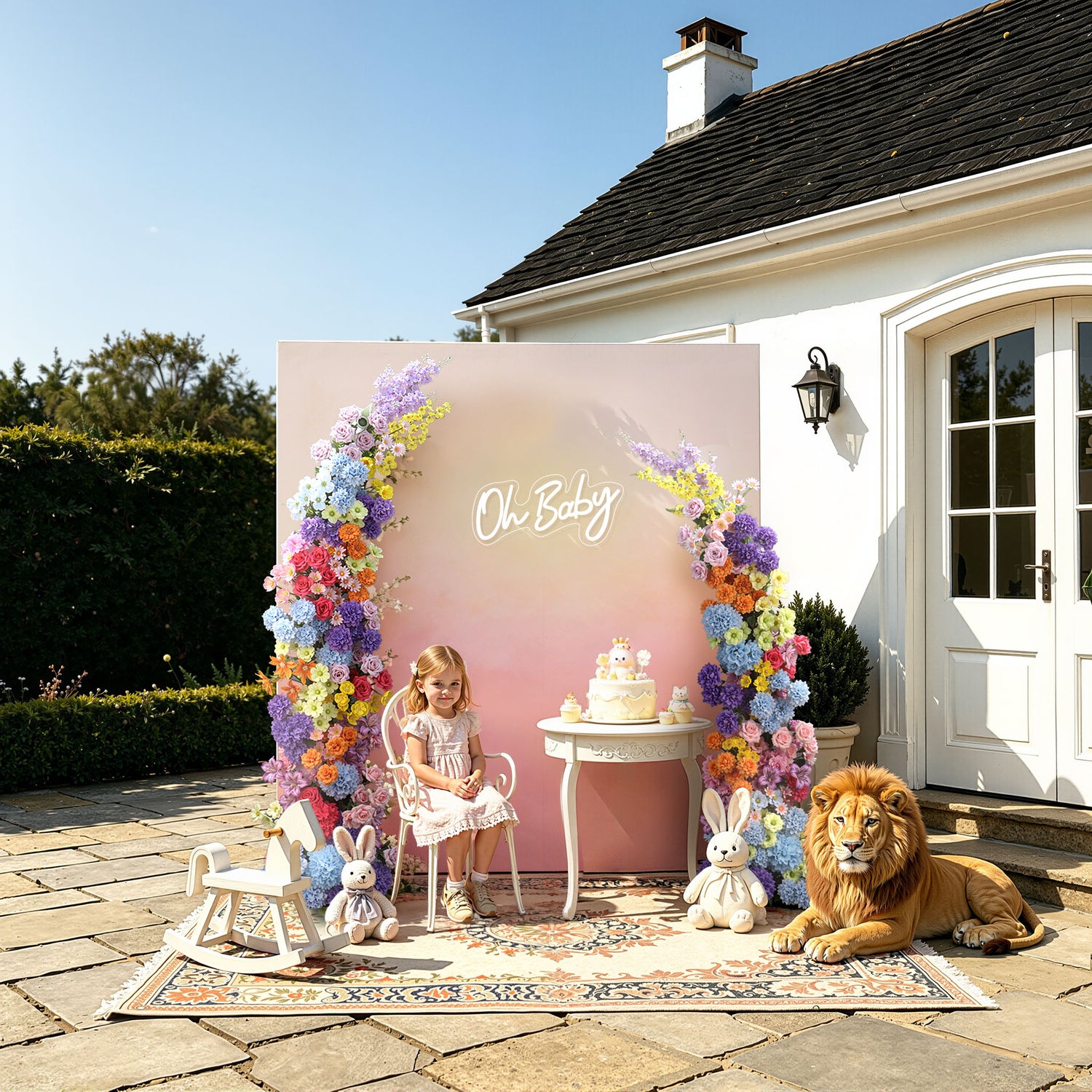 Aliflowers Candy Flowers Artificial Flower Horn Arch Backdrop ALFAC020 - Ali Flowers