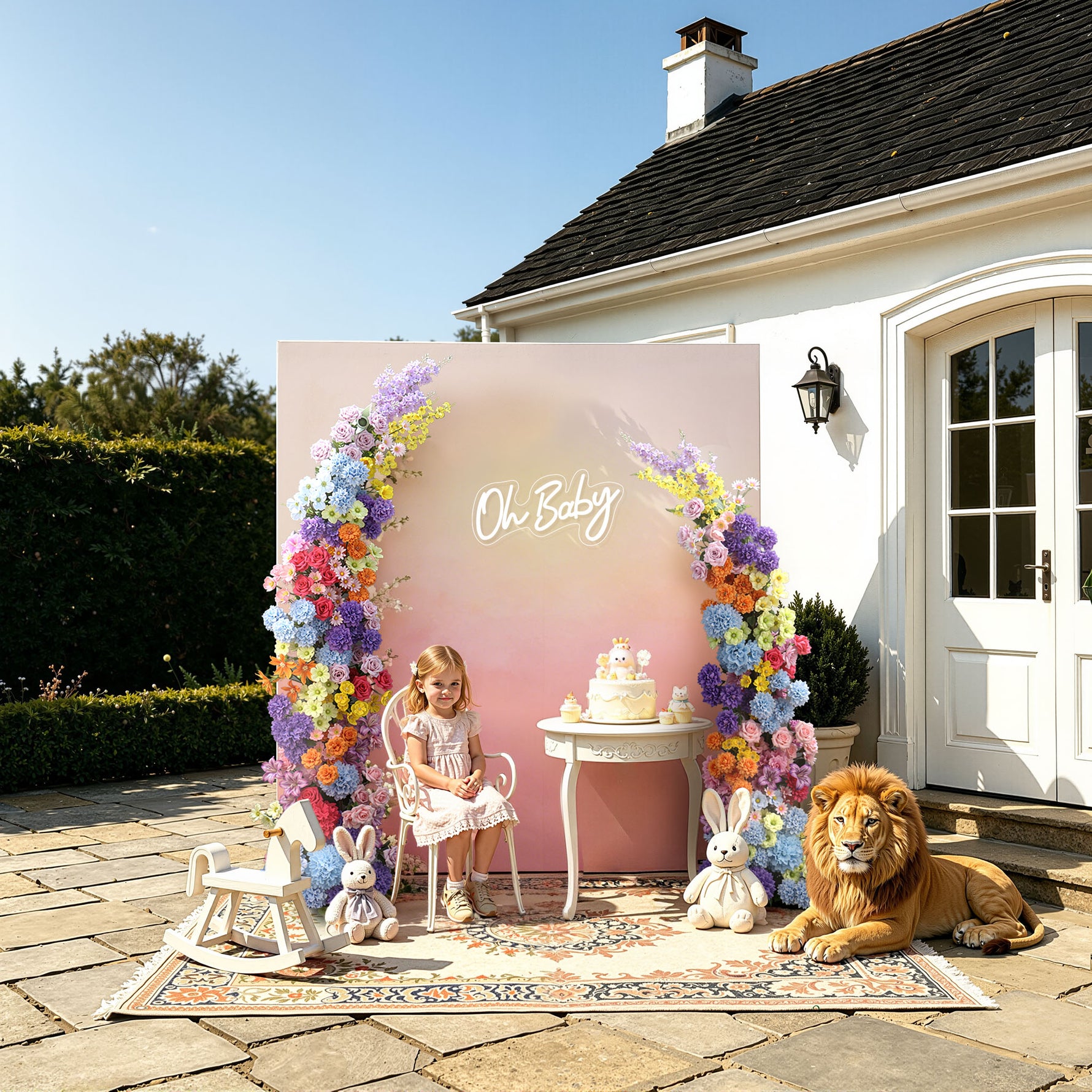 Aliflowers Candy Flowers Artificial Flower Horn Arch Backdrop ALFAC020 - Ali Flowers