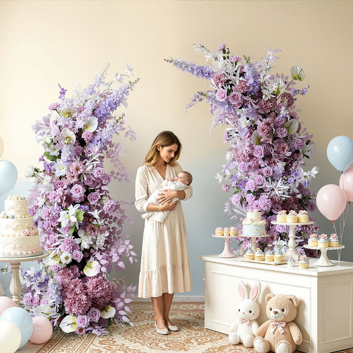 Aliflowers Lavender Purple Delphinium Wedding Horn Arch ALFAC002 - Ali Flowers