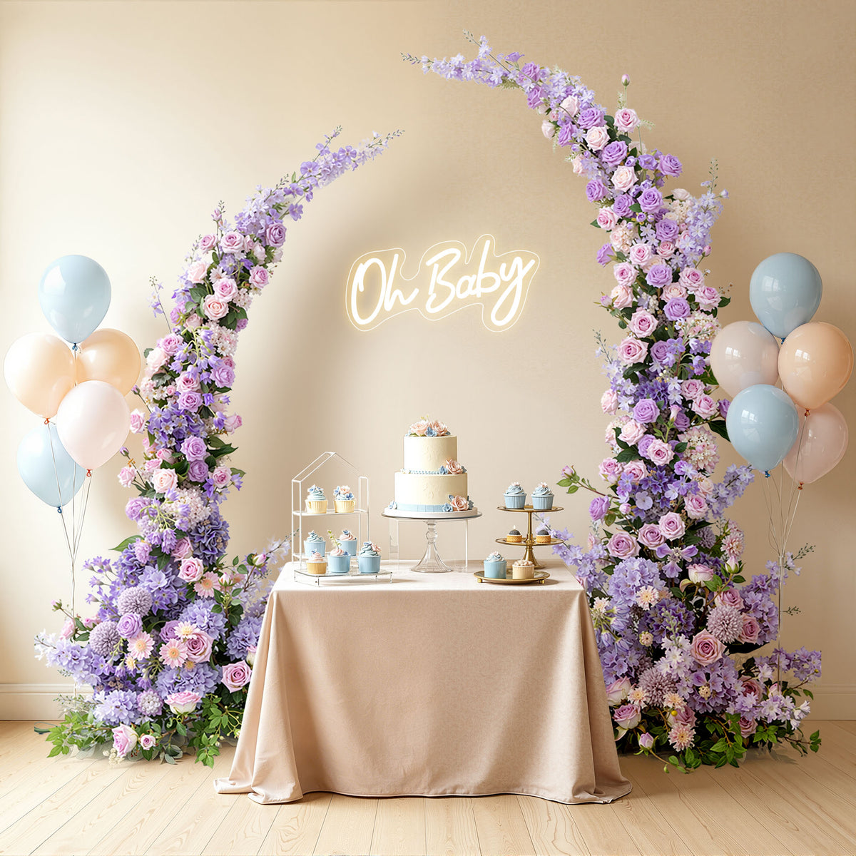 Aliflowers Luxury Floral Arrangement Decor Diamond Flowers with Hydrangea Horn Arch ALFAC003 - Ali Flowers
