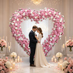 Aliflowers Heart-Shaped Pink Rose Floral Fabric Wedding Party Background Decoration ALFAH015 - Ali Flowers