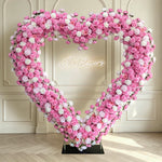 Aliflowers Heart-Shaped Pink Rose Floral Fabric Wedding Party Background Decoration ALFAH015 - Ali Flowers