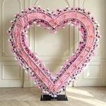 Aliflowers Heart-Shaped Pink Rose Floral Fabric Wedding Party Background Decoration ALFAH015 - Ali Flowers
