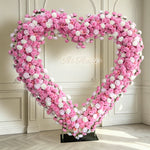Aliflowers Heart-Shaped Pink Rose Floral Fabric Wedding Party Background Decoration ALFAH015 - Ali Flowers