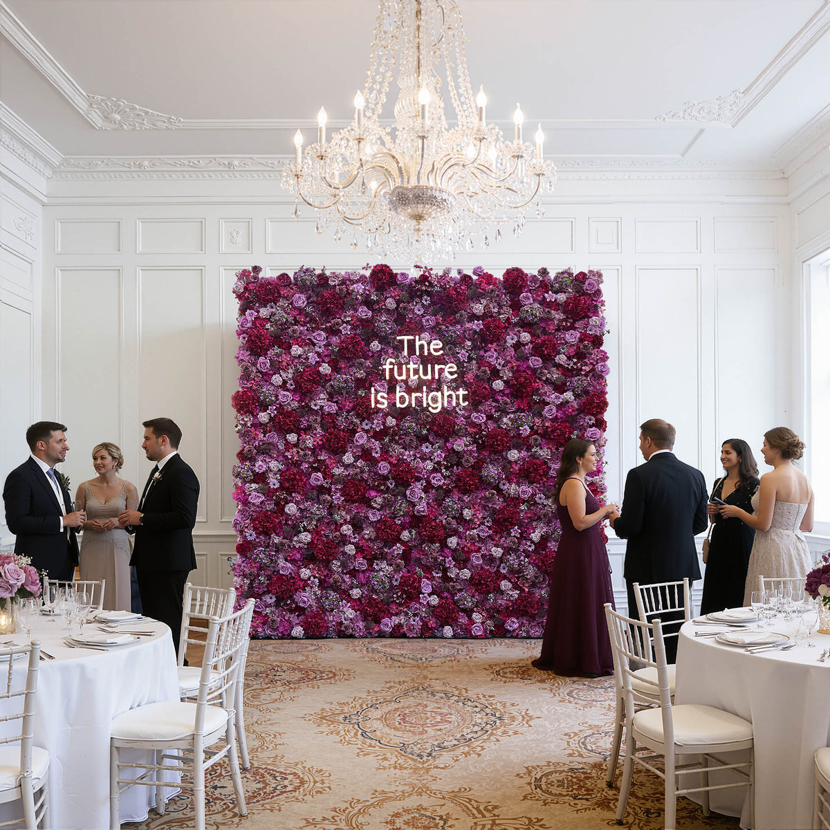 Ali Flowers 5D Luxury Cloth Piaget Eternal Rose Flower Wall For Wedding Party Event Panel ALFWL022 - Ali Flowers
