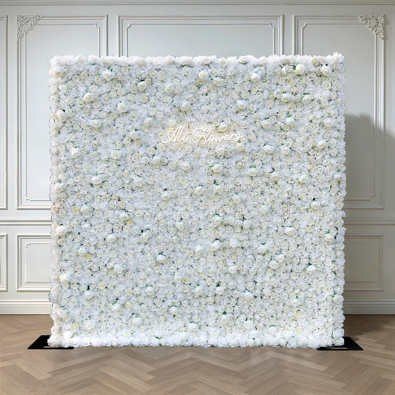 Aliflowers 3D White Pure Rose Flower Wall ALFWL056